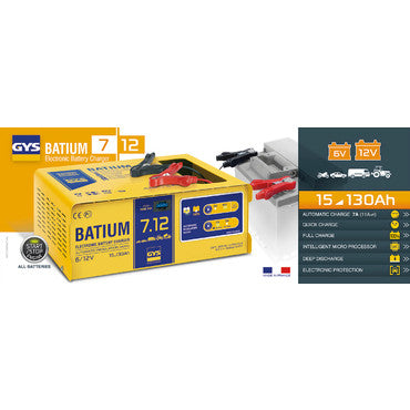 GYS Professional Battery Charger 130Ah BATIUM 7/12