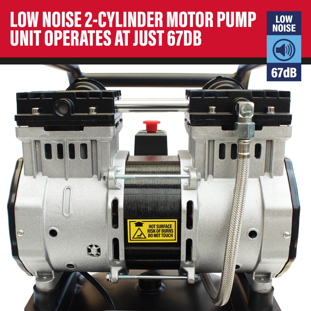 SIP DD 3hp 100ltr Low Noise Oil-Free Vertical Compressor