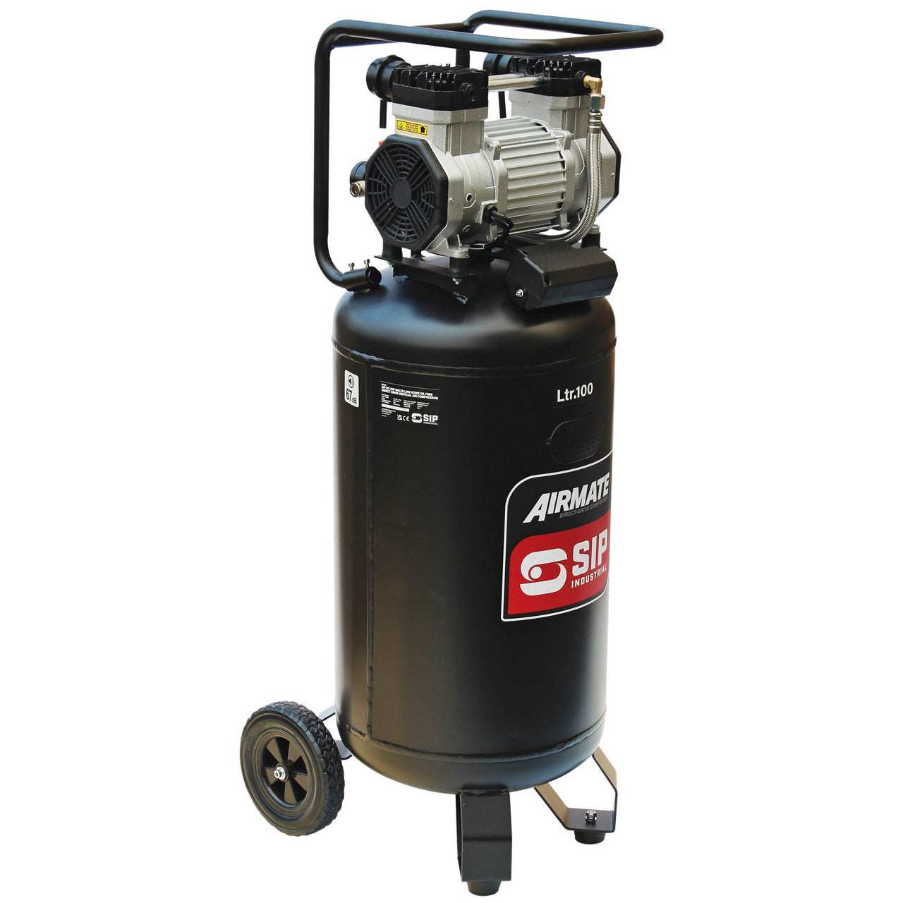 SIP DD 3hp 100ltr Low Noise Oil-Free Vertical Compressor