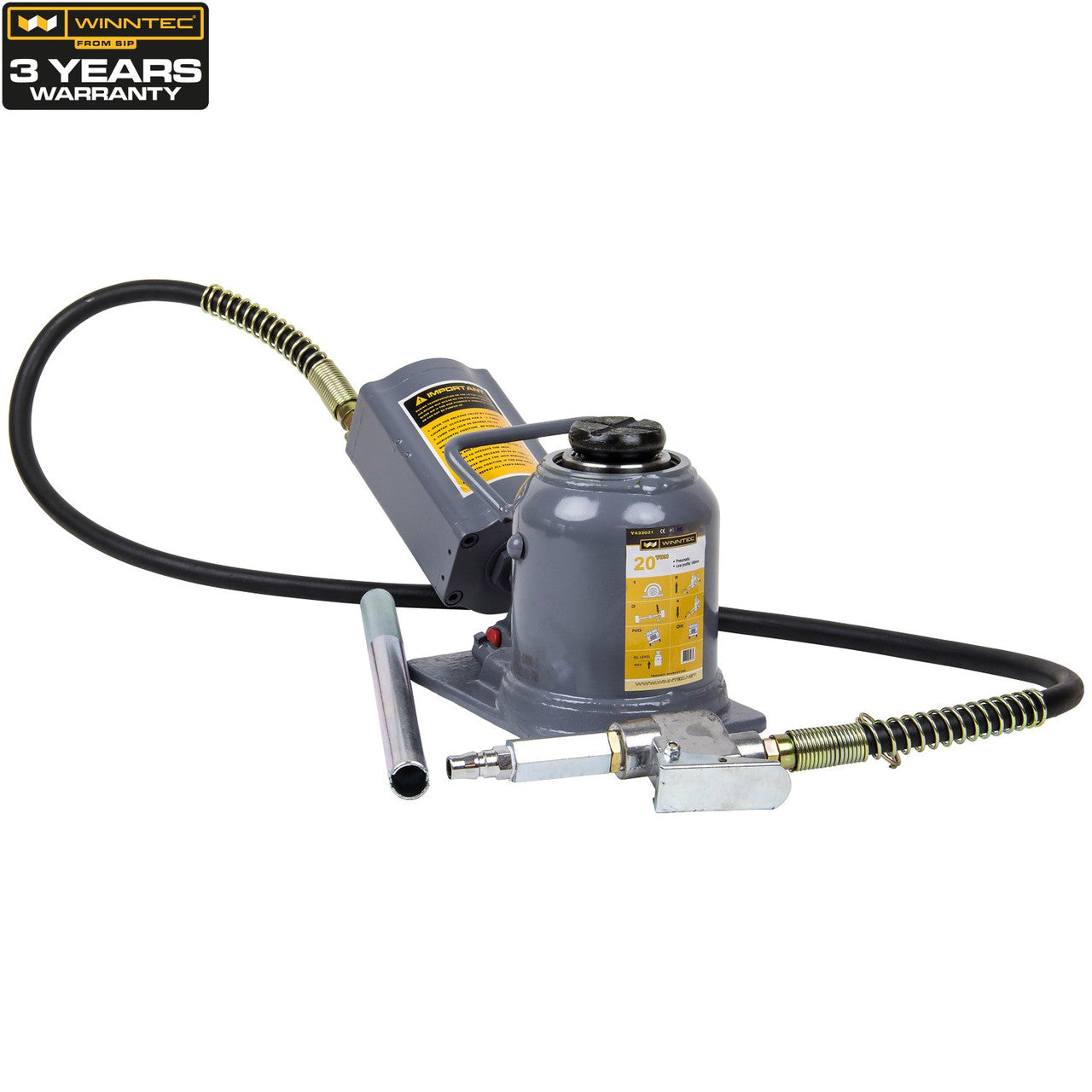 WINNTEC® 20 TON Low-Profile Air Bottle Jack