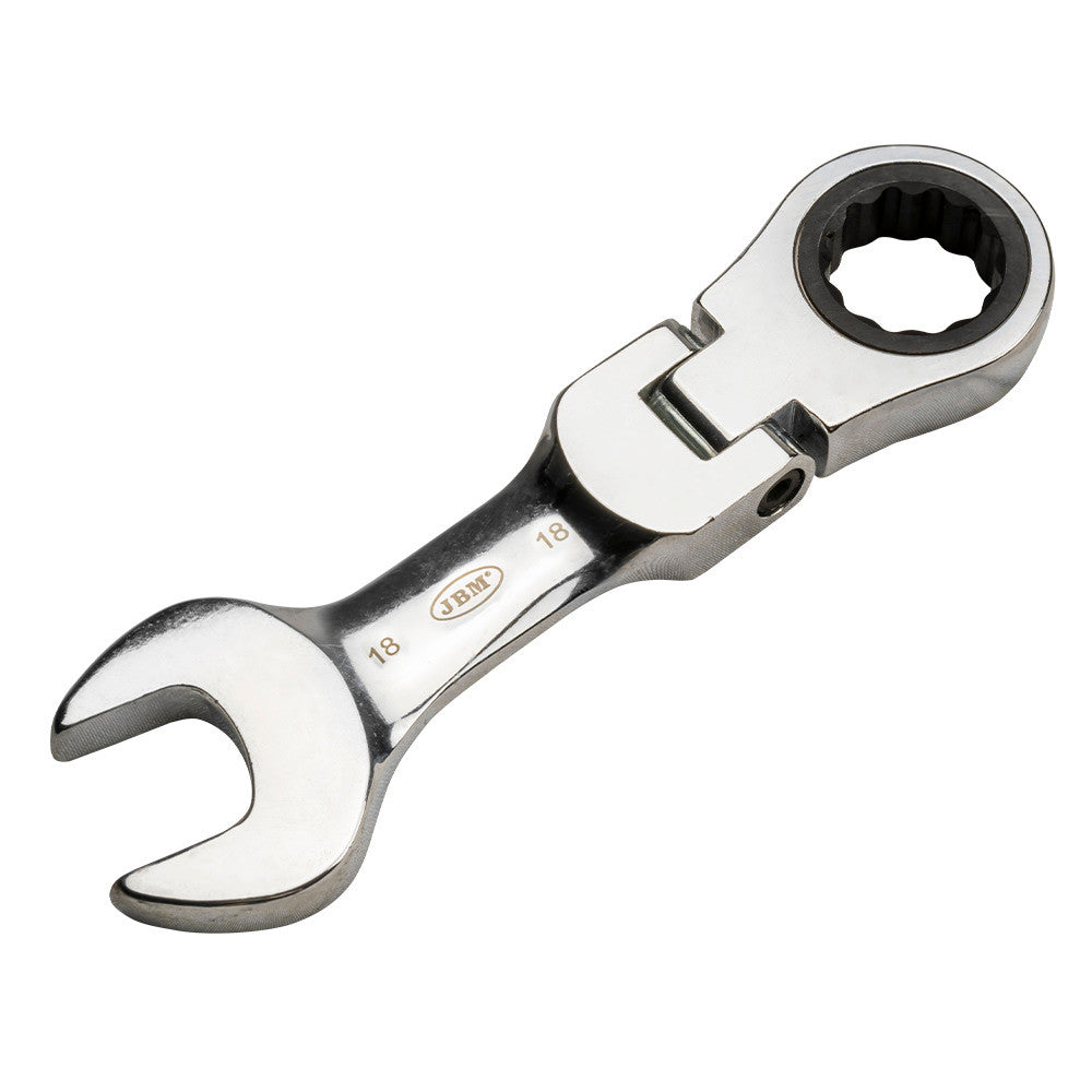 JBM Tools Mini Articulated Combination Ratcheting Wrench - 12mm
