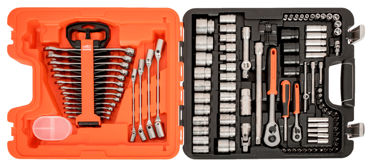 Bahco 1/4in & 1/2in Drive Socket & Combination Spanner Set