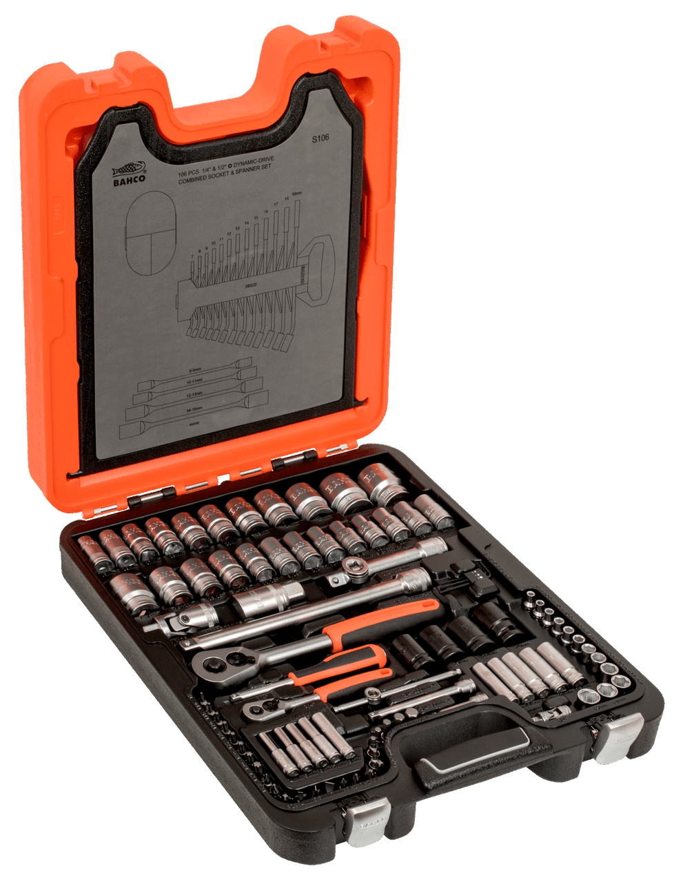Bahco 1/4in & 1/2in Drive Socket & Combination Spanner Set