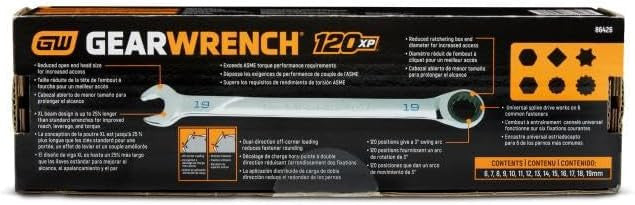 Gearwrench 120Xp Universal Spline Metric XL Combination 14pc
