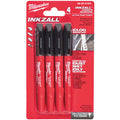 Milwaukee Inkzall Fine Tip Markers (black) - 4pc