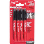 Milwaukee Inkzall Fine Tip Markers (black) - 4pc