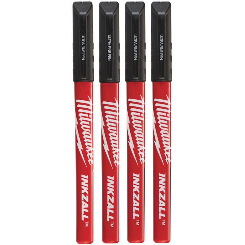 Milwaukee INKZALL Jobsite Fine Tip Black Pens - 4pc 48223164