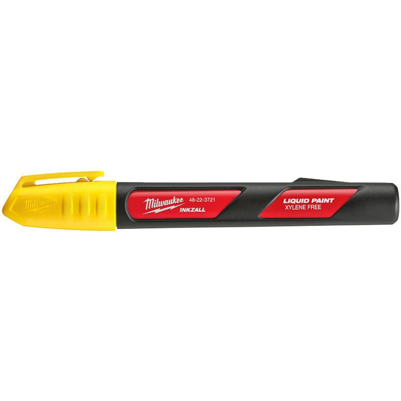 Milwaukee Inkzall 12pc Liquid Paint Marker - Yellow