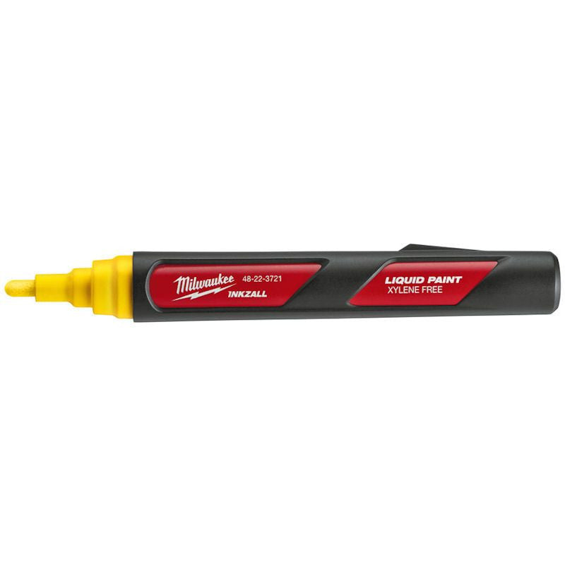 Milwaukee Inkzall 12pc Liquid Paint Marker - Yellow