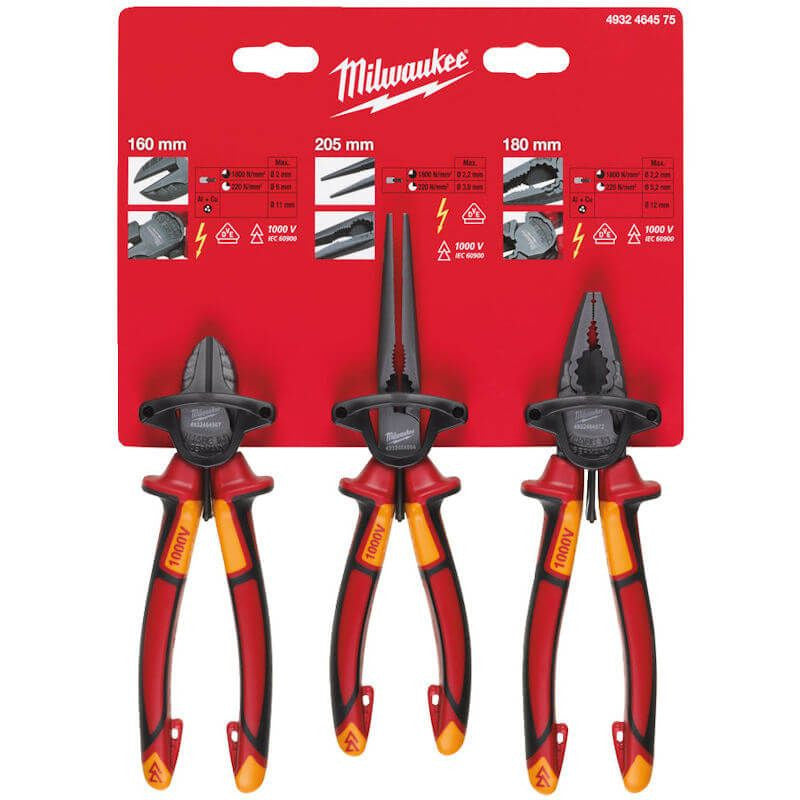 Milwaukee VDE Plier Set 3pc - 4932464575