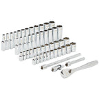 Milwaukee Ratchet & Socket Set 1/4in Metric & Imperial 50pc
