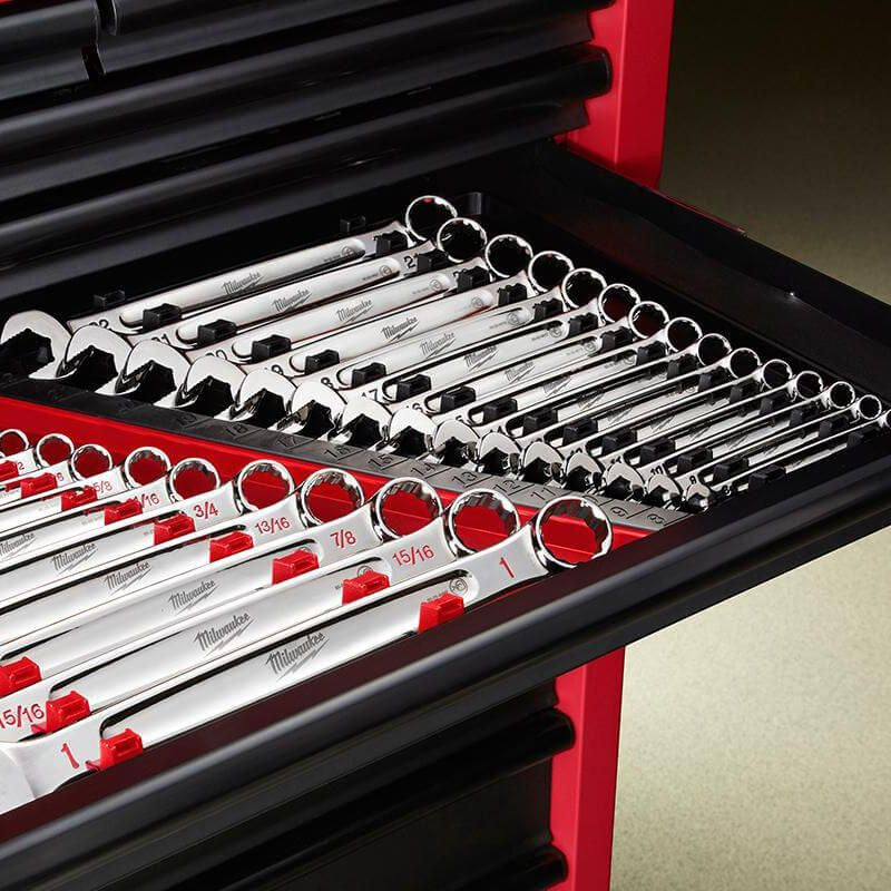 Milwaukee Ratcheting Metric Combi Spanner Set - 15pc