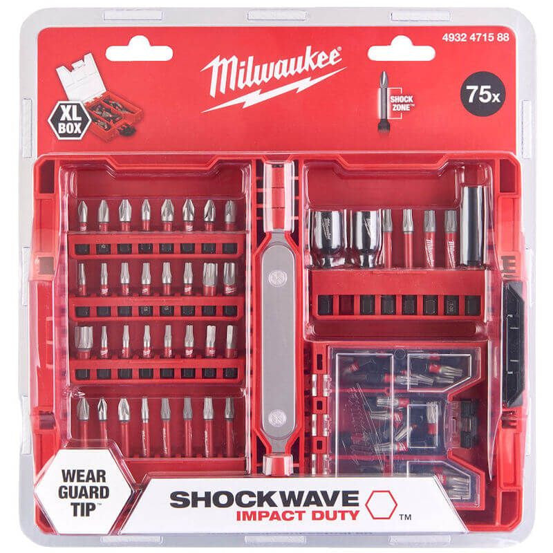 Milwaukee SHOCKWAVE 75pc Screwdriver Drill Bit Set - 4932471588