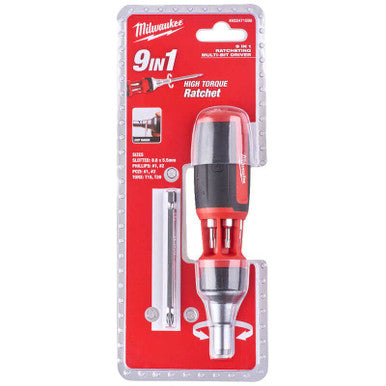 Milwaukee 9in1 Ratcheting Multibit Screwdriver - 1pc 4932471598