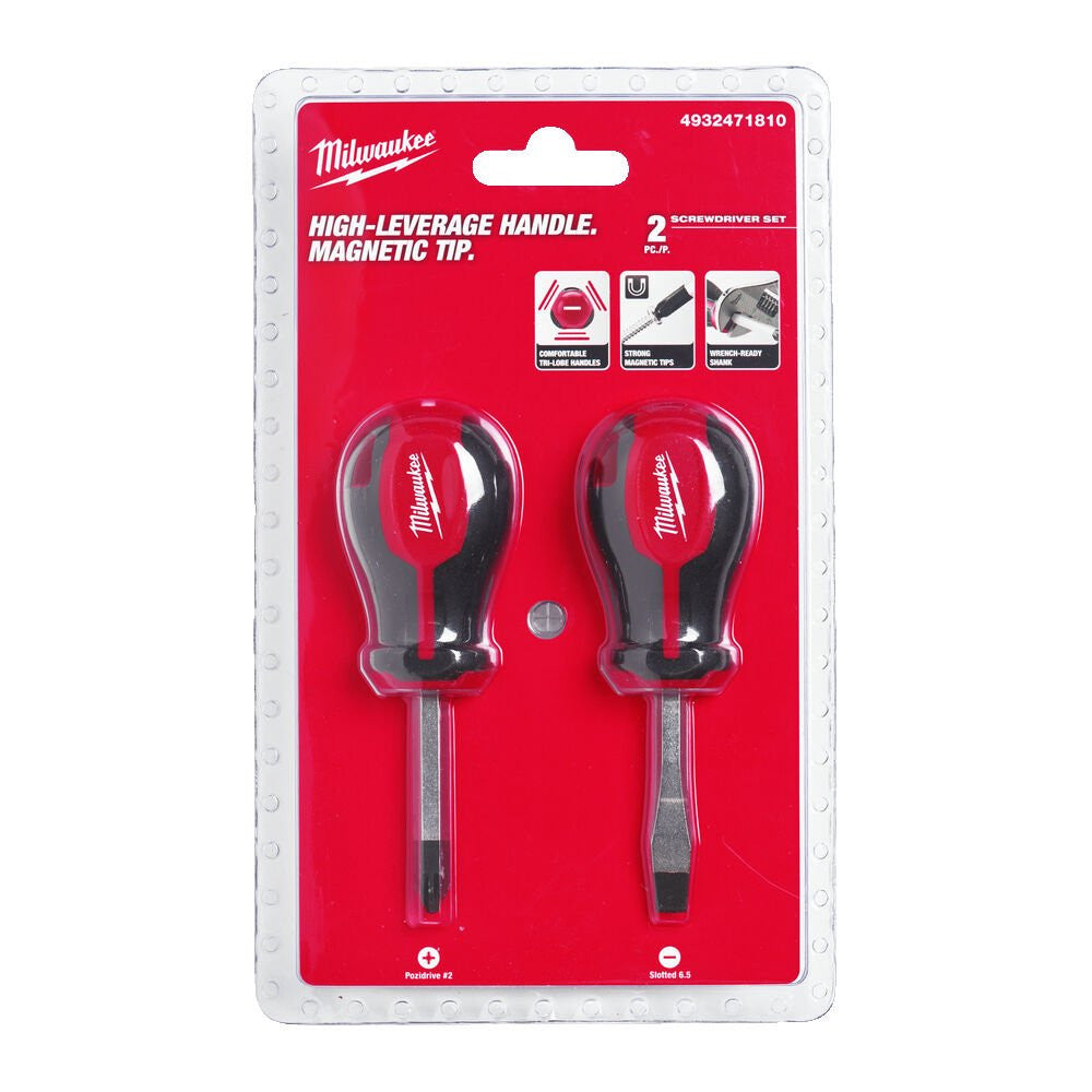 Milwaukee Tri-lobe Screwdriver Stubby Set - 2pc 4932471810