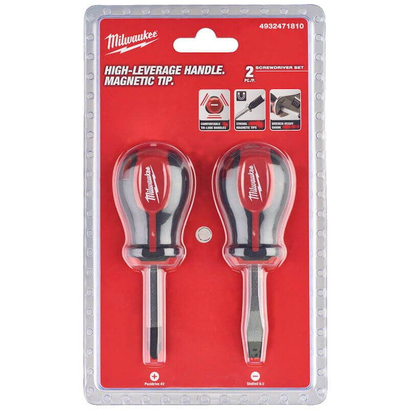 Milwaukee Tri-lobe Screwdriver Stubby Set - 2pc 4932471810