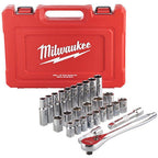 Milwaukee 1/2in Drive Metric Ratchet & Socket 28pc Set