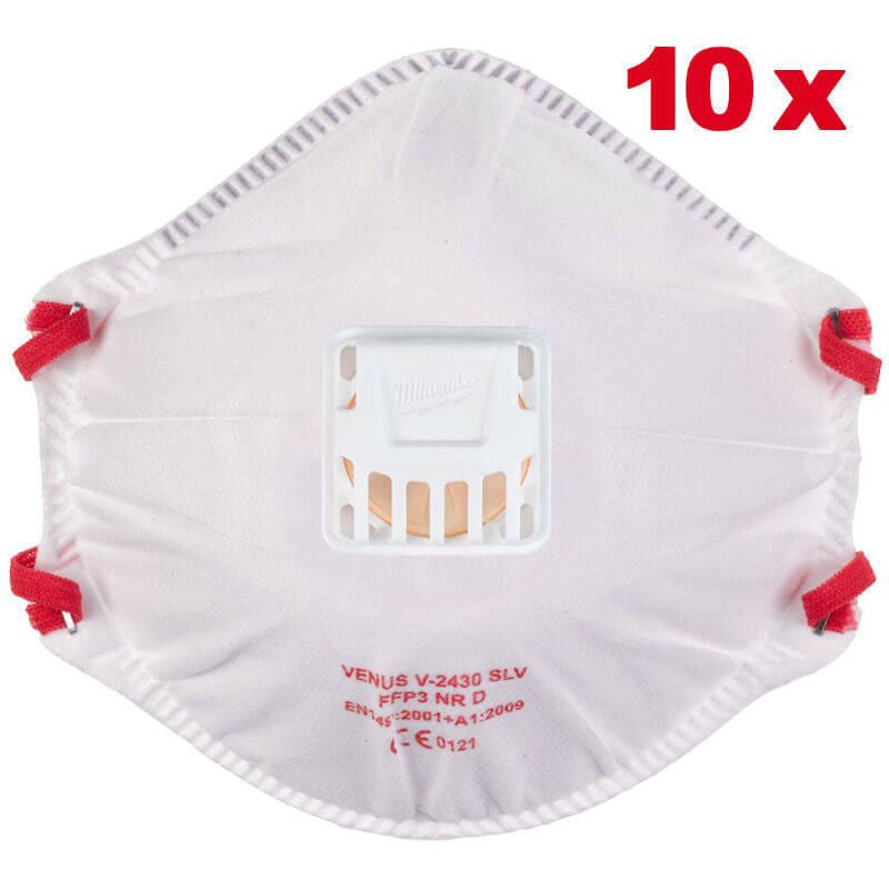 Milwaukee FFP3 Respirator w/ valve - 10 pc