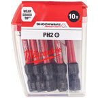Milwaukee Shockwave PH2 Screwdriver Bits - 10pc