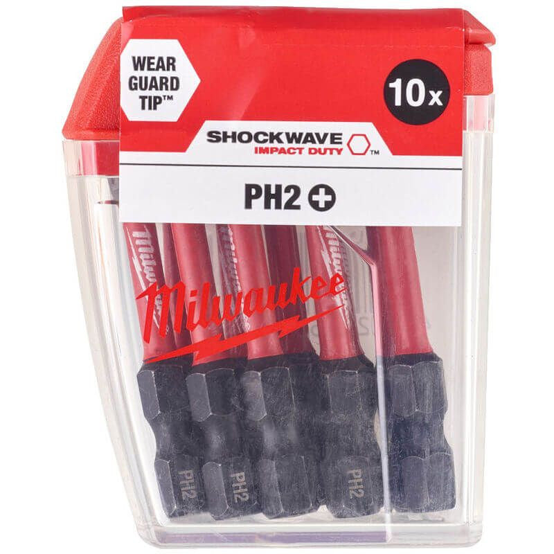 Milwaukee Shockwave PH2 Screwdriver Bits - 10pc