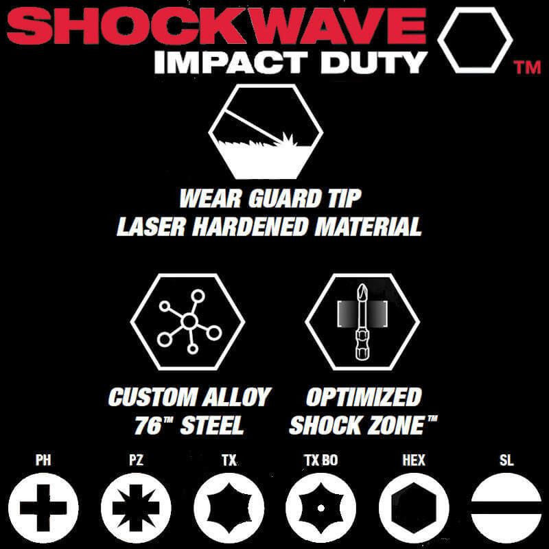 Milwaukee Shockwave PH2 Screwdriver Bits - 10pc