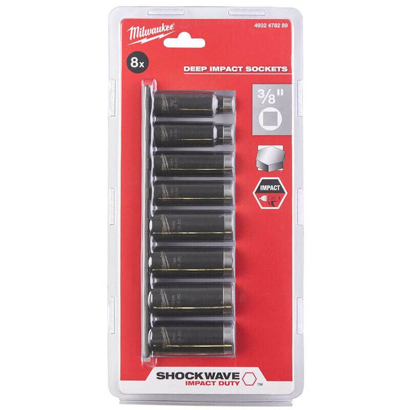 Milwaukee Shockwave 3/8 Socket Set long - 8pc
