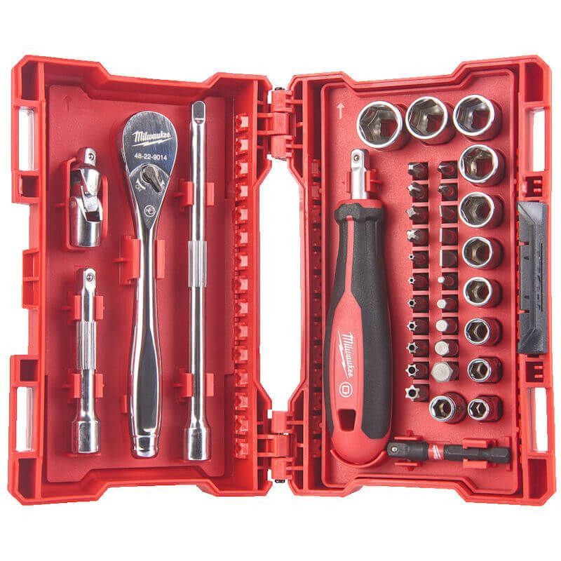 Milwaukee 1/4 Ratchet - Driver & Socket Set 38pc