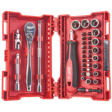 Milwaukee 1/4 Ratchet - Driver & Socket Set 38pc