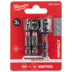 Milwaukee Shockwave Socket Adaptor Set-3pc