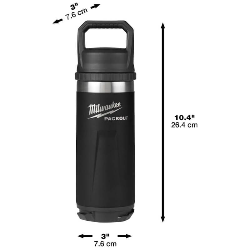 Milwaukee Packout 710ml Bottle with Chug Lid - Black
