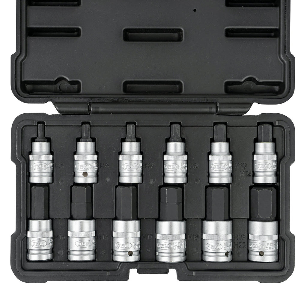 JBM Tools 12pc 1/2in Hexagonal Bit Sockets