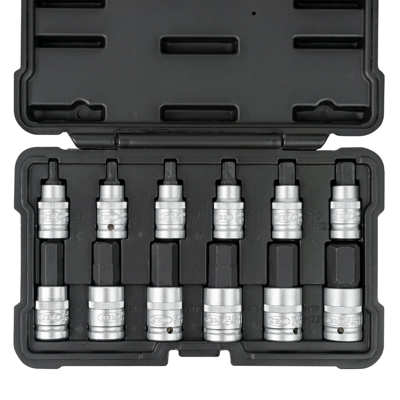JBM Tools 12pc 1/2in Hexagonal Bit Sockets