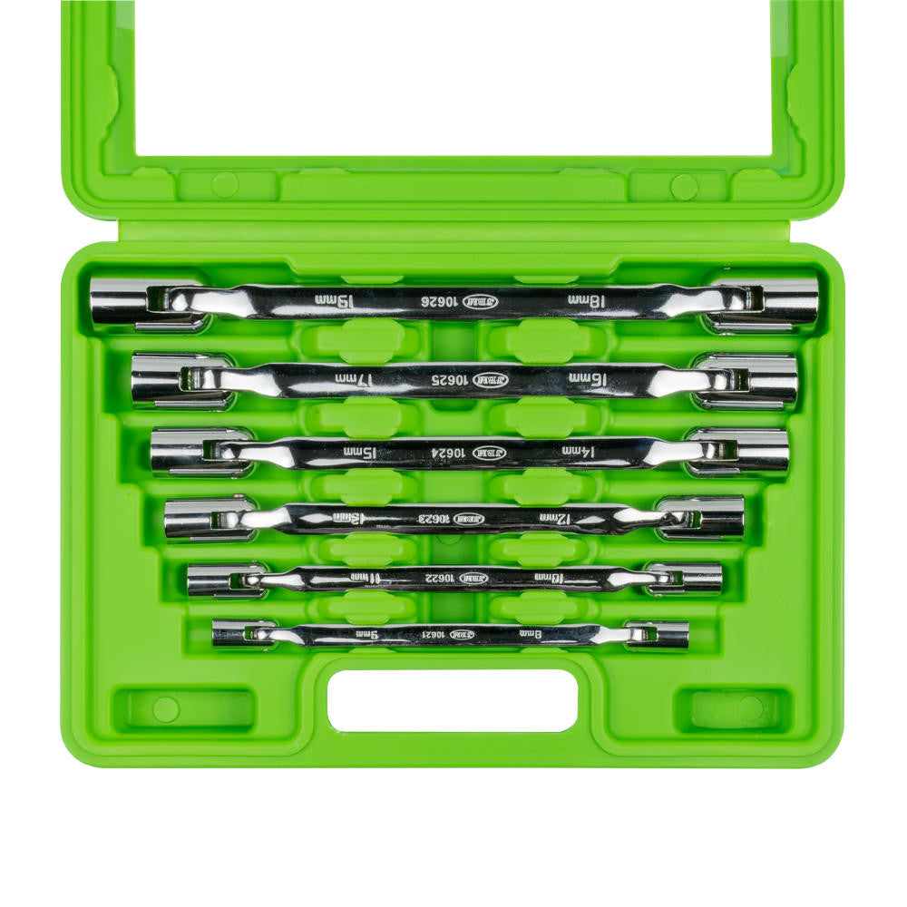 JBM Tools 6pc 12pt Double Swivel Socket Wrench Set
