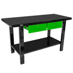 JBM Tools Work Bench With 2 Drawers Black & Green