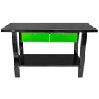 JBM Tools Work Bench With 2 Drawers Black & Green