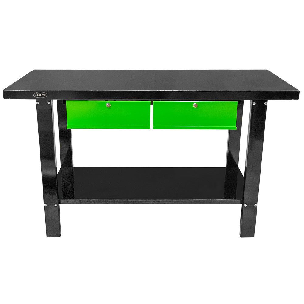 JBM Tools Work Bench With 2 Drawers Black & Green