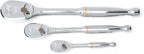 Gearwrench 3Pc 90T Ratchet Set Full Polish  1/4, 3/8, 1/2