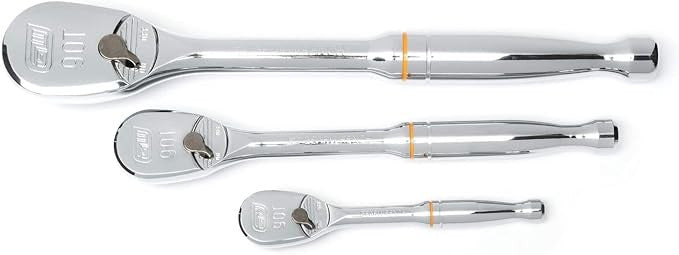 Gearwrench 3Pc 90T Ratchet Set Full Polish  1/4, 3/8, 1/2