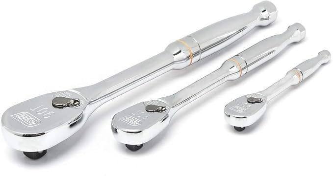 Gearwrench 3Pc 90T Ratchet Set Full Polish  1/4, 3/8, 1/2
