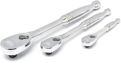 Gearwrench 3Pc 90T Ratchet Set Full Polish  1/4, 3/8, 1/2