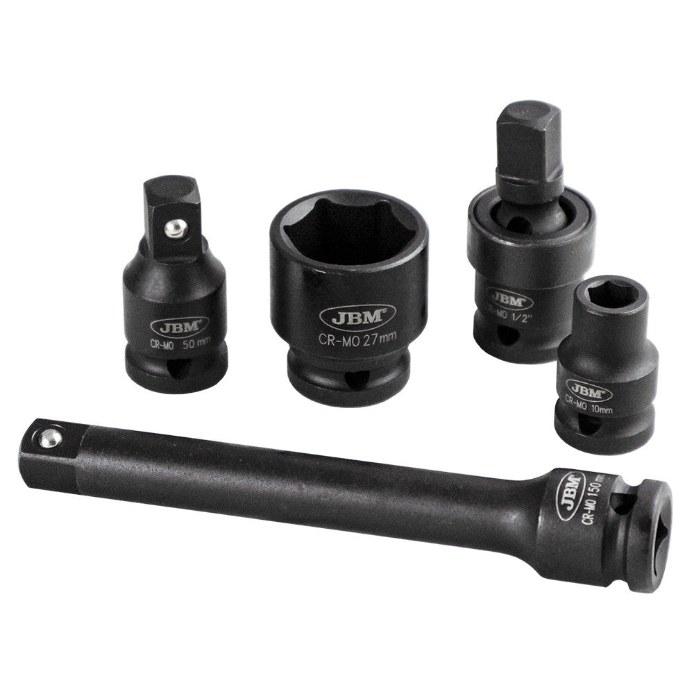 JBM Tools 19pc 1/2 Dr Impact 6pt Socket & Adaptor Set