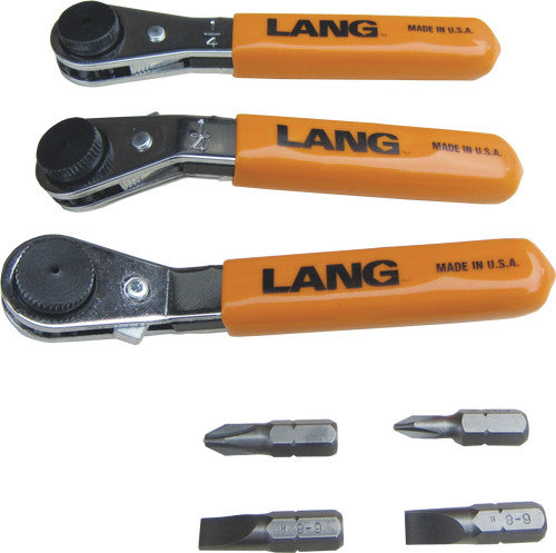Lang Tools 3pc Ratchet Bit Wrench with 4 Bits