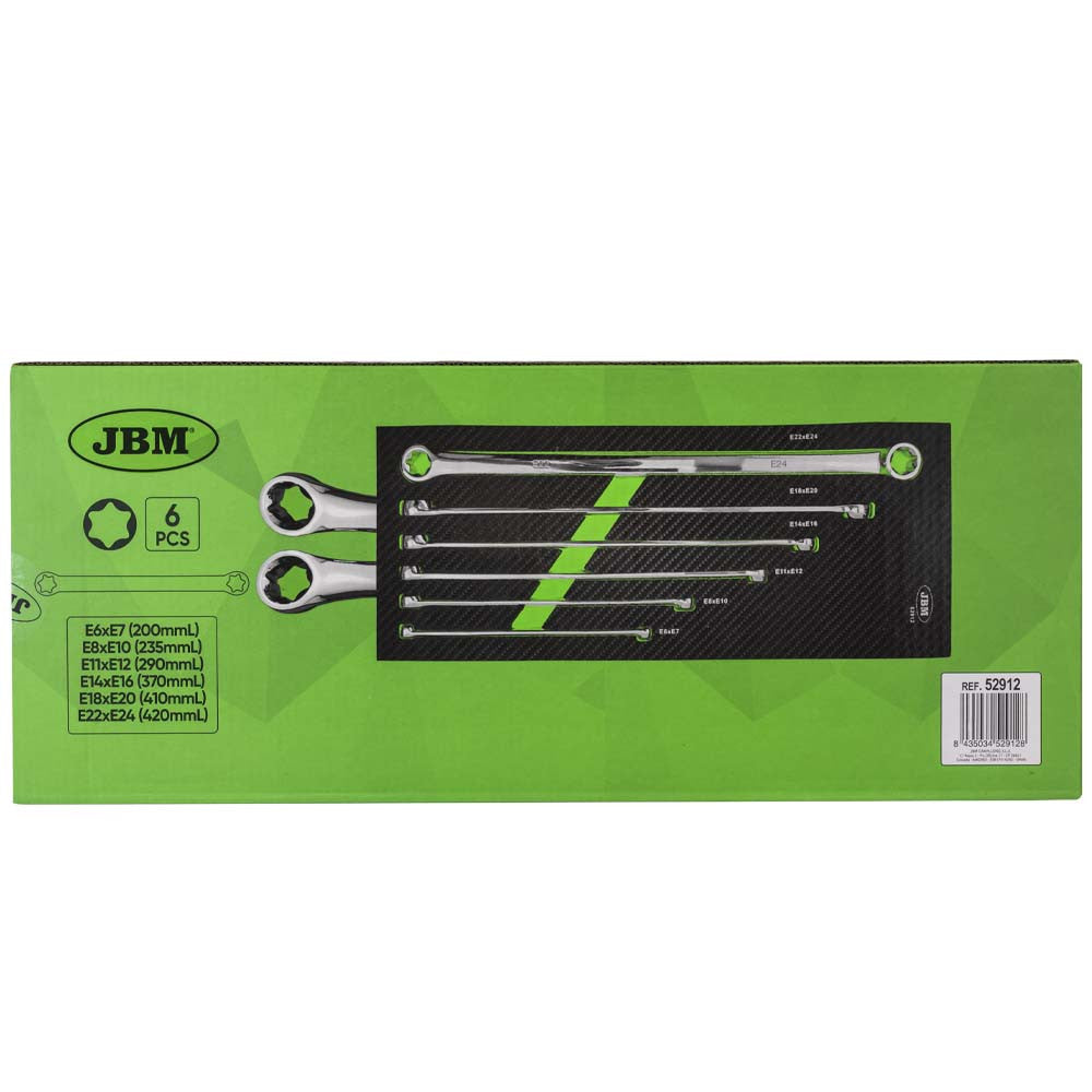 JBM Tools 6pc Torx Ex Long Spanner Set E6-E24