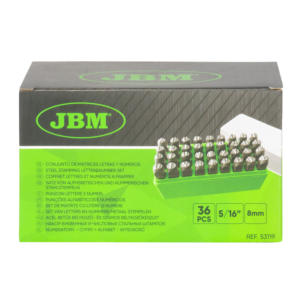 JBM Tools 36pc Number and Letter Stamps 8mm