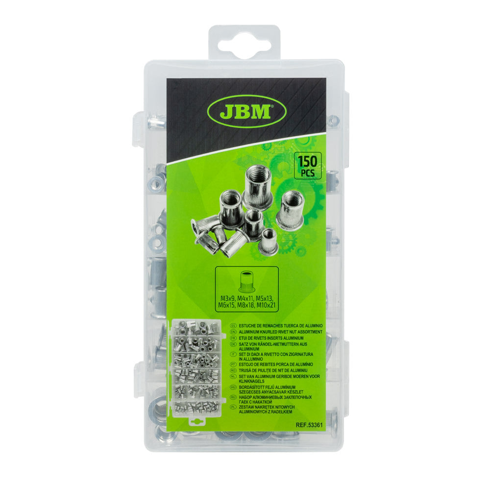 JBM Tools Aluminium Nut Rivet Case 150pc