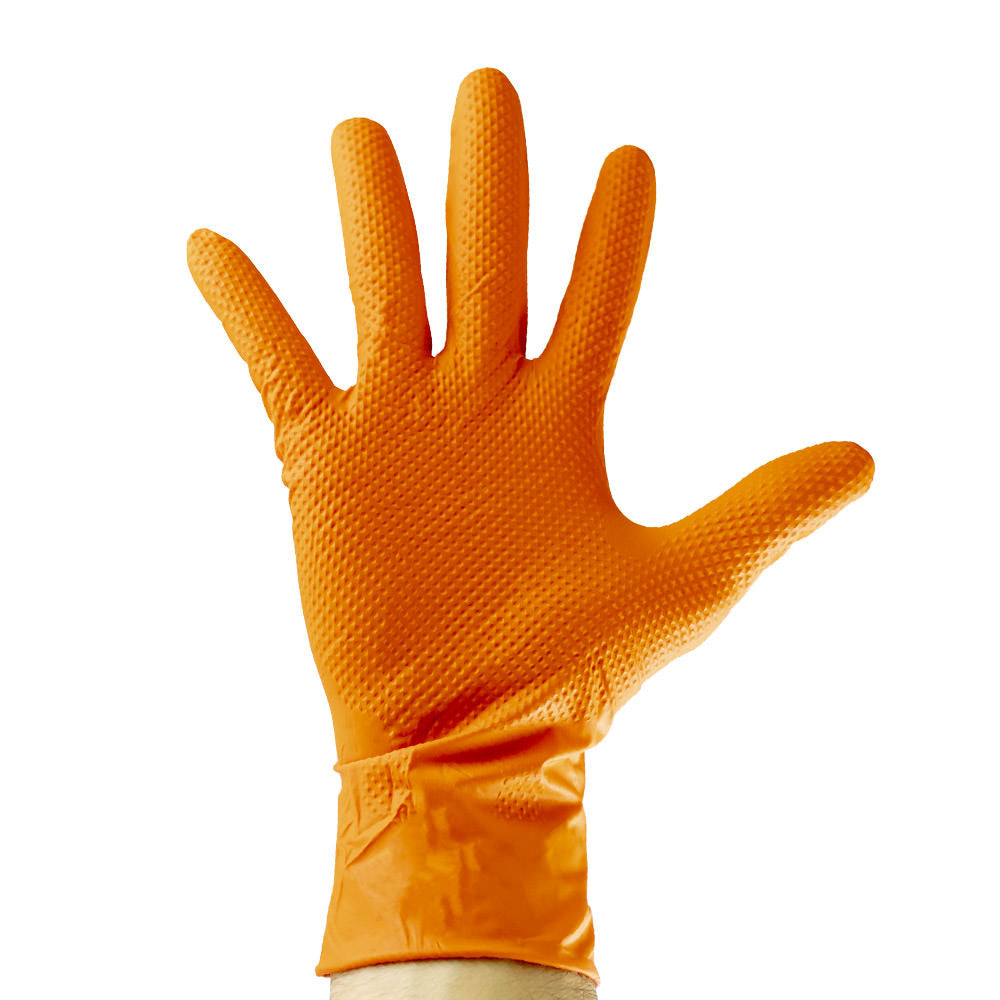 JBM Tools Orange Diamond Nitrile Disposable Gloves 100pc - Medium