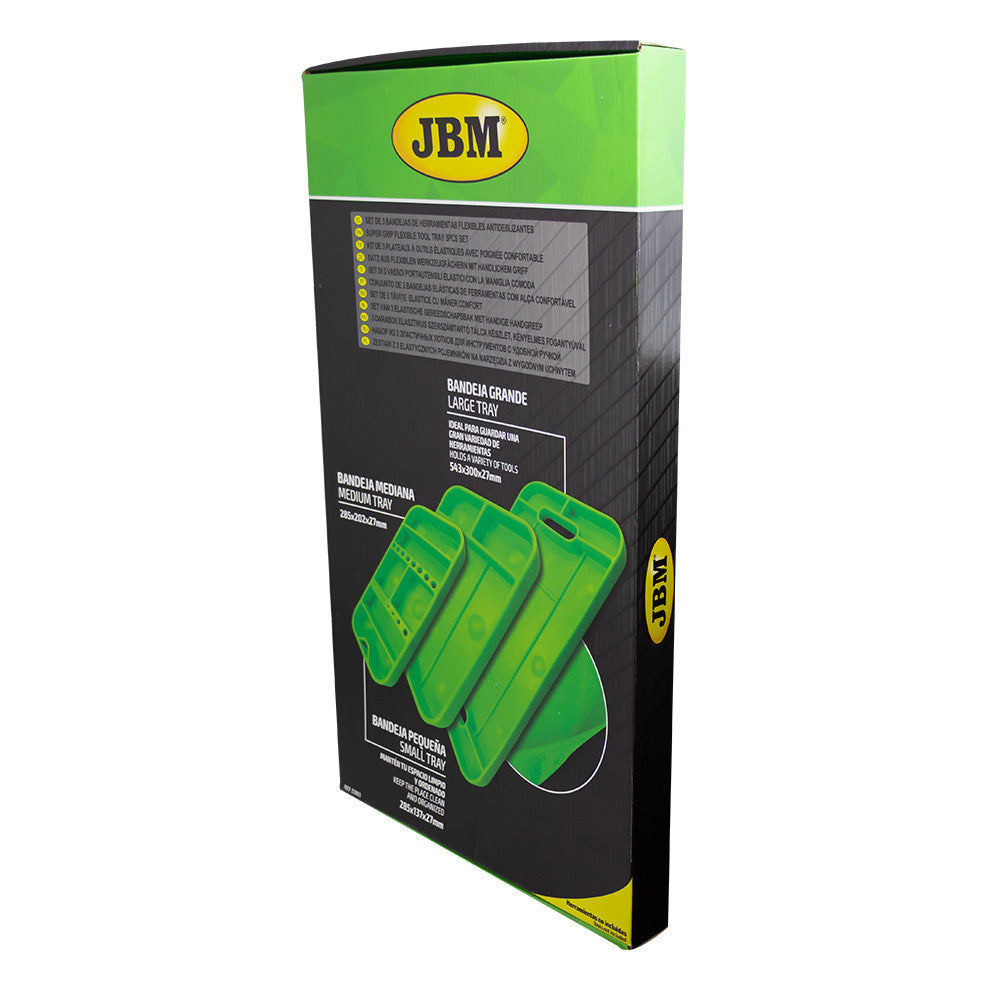 JBM Tools Non-Slip Flexible Soft Rubber Tool Trays 3pc