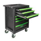 JBM Tools 7 Drawer Tool Trolley w/ Tools in Green & Black