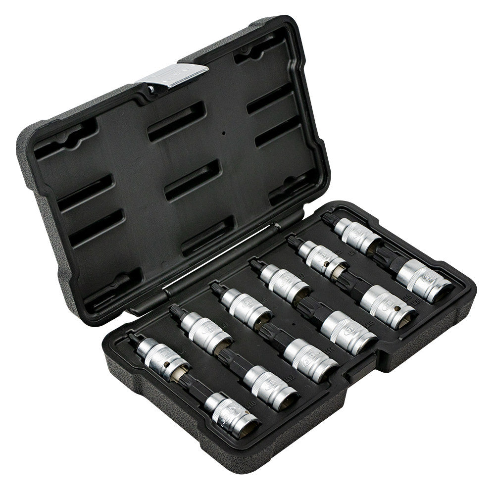JBM Tools 12pc 1/2 Dr Spline Bit Socket Set M4-M20