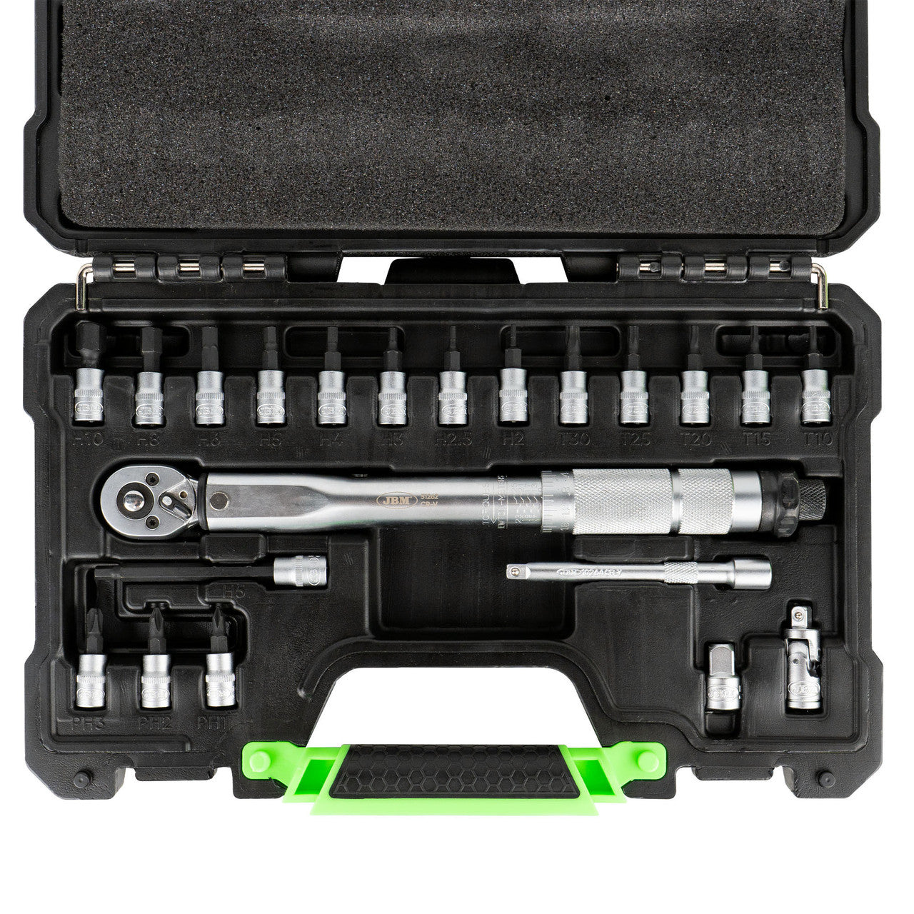 JBM Tools 21pc 1/4 Dr Socket Bit Set With Torque Wrench